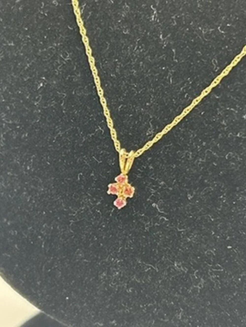 Dainty Womens Real Gold Purple Cross Pendant Chain Plated Stainless Steel